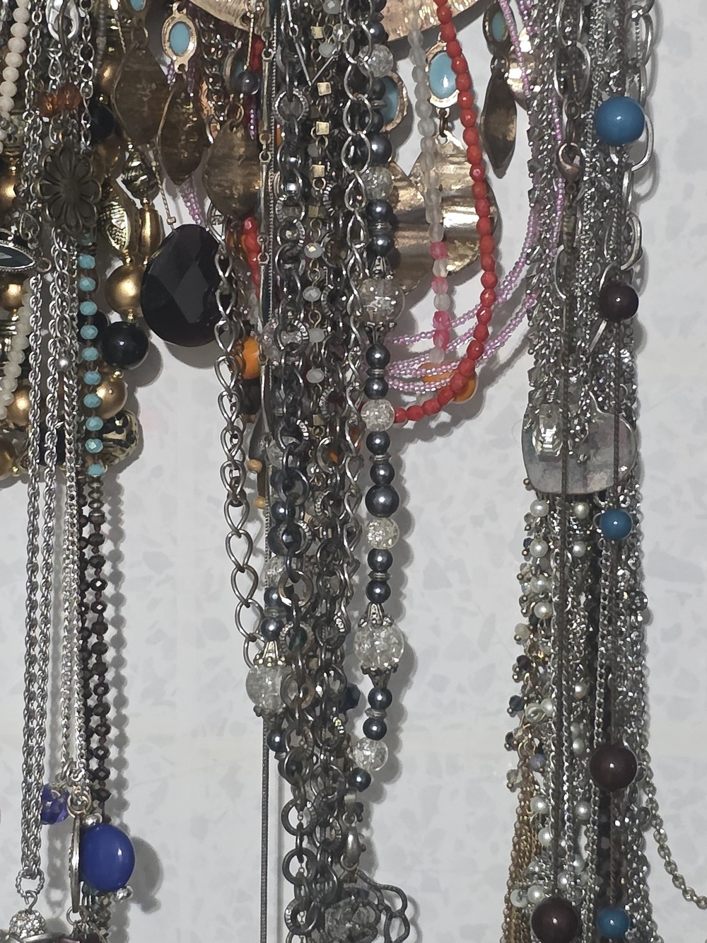Mixed Metal and Bead Necklace Collection - Silver and Multicolor